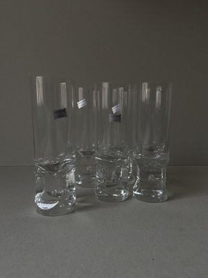 A Set of 6 Handblown Liqueur Glasses with Enamel Decoration A Set of 6 Handblown Liqueur Glasses with Enamel Decoration