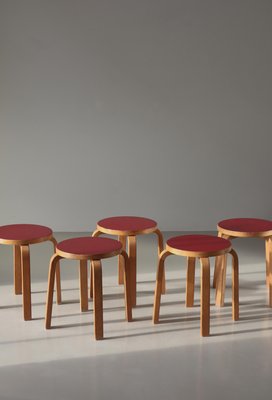 aalto artek stool 60 vintage 赤リノリウム Alvar Aalto スツール60