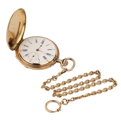 Montre De Poche Homme/femme Laiton Cadran Blanc Chiffres Romains - Avec Chaîne