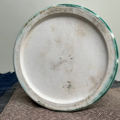 Vintage Turquoise Glazed Ceramic Hibachi Planter, Japan, 1970s for