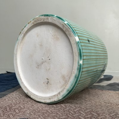火鉢　美品 Vintage Turquoise Glazed Ceramic Hibachi Planter, Japan, 1970s for