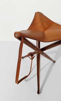 Tabouret Tripode En Frêne Massif Et Cuir De Vachette - Qualité Bushcraft / Chasse - Marque Nordic Wolf