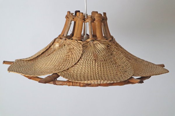 Mid-Century Fcherlampe aus Bambus im Stil von Ingo Maurer, 1970er bei  Pamono kaufen