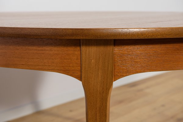 Mid-Century Round Teak Extendable Dining Table from Nathan, 1960s