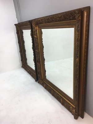 19th Century Dutch Feather Framed Wall Mirrors Set Of 2