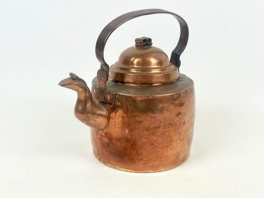Antique Swedish Hollstein Eskilstuna Copper Teapot, 1890s for sale