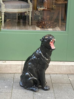 Ceramic Terracotta Black Panther, 1950s for sale at Pamono