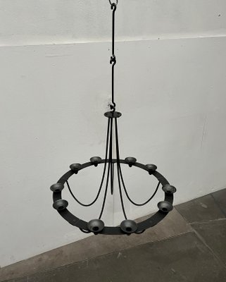 Vintage Wrought Iron Chandelier Candleholder by Ehlén Johansson