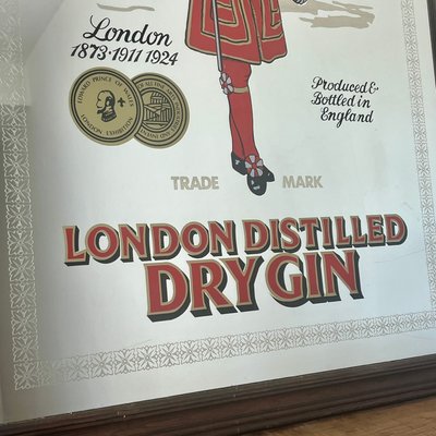 Vintage Beefeater London Dry Gin Mirror for sale at Pamono