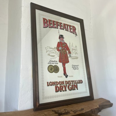 Vintage Beefeater London Dry Gin Mirror for sale at Pamono