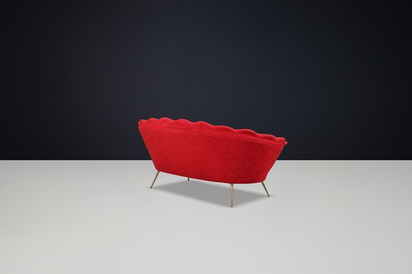 Divano Mid-Century a forma di fiore con rivestimento in tessuto e