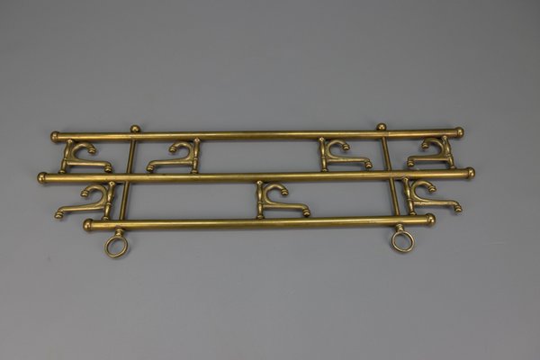Vintage Brass Coat Rack with Seven Swiveling Hooks, 1960s for sale