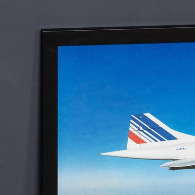 Vintage 20th Century Framed Poster of an Air France Concorde, 1980