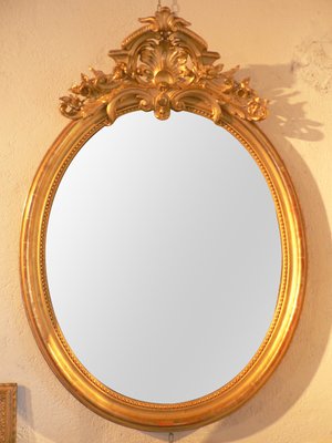 Antique Rococo Oval Wall Mirror For At Pamono Antique Rococo Oval Wall Mirror For