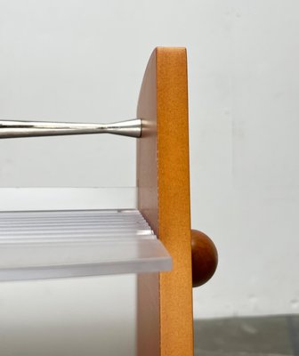 Postmodern CD Rack Tower in Wood, Metal and Plastic from Ezech