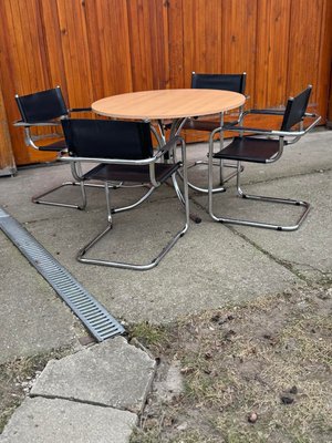 Italian Round Effezeta Dining Table with Chairs, 1990s, Set of 5