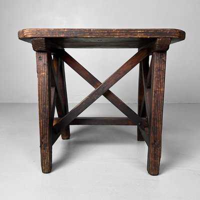 Vintage Japanese Wooden Stool, 1920s for sale at Pamono