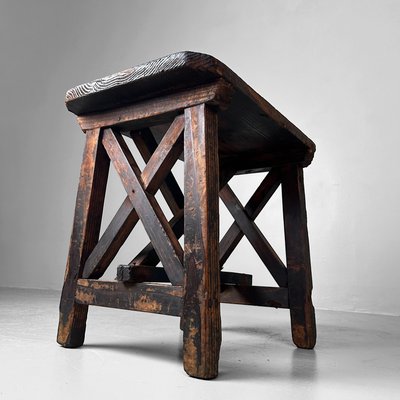 Japanese vintage stool　昭和中期　丸スツール　椅子　張替済 和骨董WA-COTTOO SHOWA-RETROスタイル 丸椅子MARUISUスツール