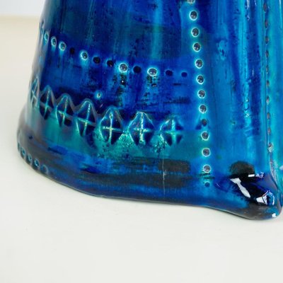 Mid-Century Italian Rimini Blu Ceramic Cat attributed to Aldo