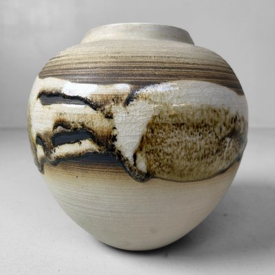 Japanese Ikebana Vase by Masafumi Fujihira, Kyoyaki, 1960s for