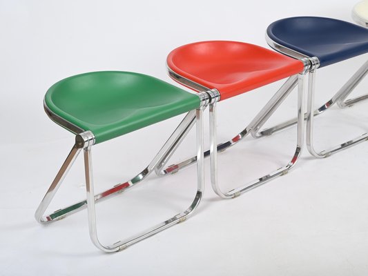 Italian Pluff Folding Stools by G. Piretti for Anonima Castelli
