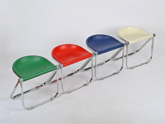 Italian Pluff Folding Stools by G. Piretti for Anonima Castelli