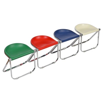 Italian Pluff Folding Stools by G. Piretti for Anonima Castelli