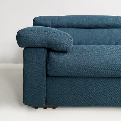 Italian Modern Blue Fabric Sofa Erasmo by Afra and Tobia Scarpa