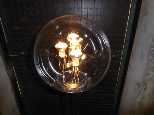 Glass & Chrome Globe Floor Lamp