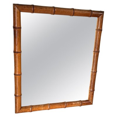 フランスアンティーク バンブーミラー Vintage French Riviera Faux Bamboo Mirror, 1940s for sale at Pamono