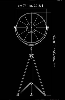 Black and Gold Leaf Studio 76 Tripod Floor Lamp attributed to