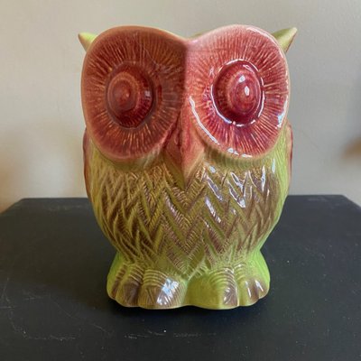 French Majolica Owl Pitcher, 1960s for sale at Pamono