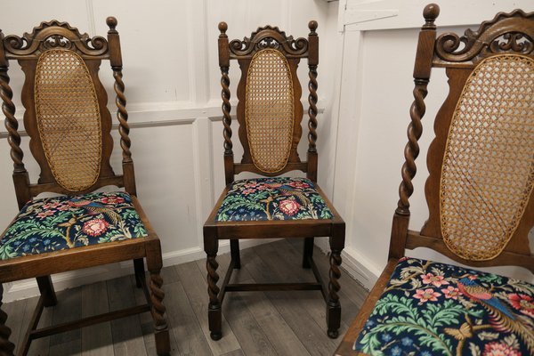 Victorian Barley Twist Oak Dining Chairs, 1880s, Set of for sale