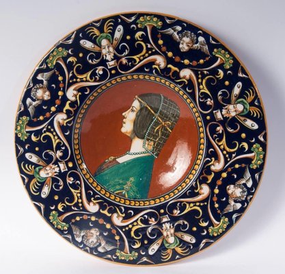 Art Deco Plate from Fratelli Minardi Faenza, 1920s for sale at Pamono