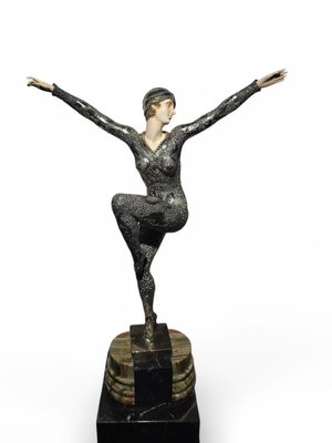 Demeter H. Chiparus, Art Deco Figure, 1920, Silvered Bronze for