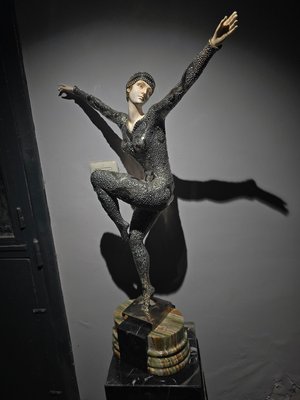 Demeter H. Chiparus, Art Deco Figure, 1920, Silvered Bronze for
