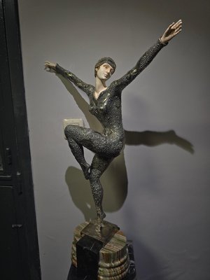 Demeter H. Chiparus, Art Deco Figure, 1920, Silvered Bronze for