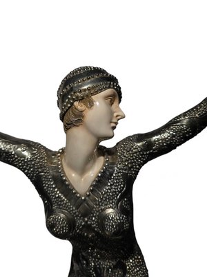Demeter H. Chiparus, Art Deco Figure, 1920, Silvered Bronze for