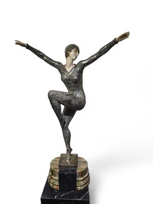 Demeter H. Chiparus, Art Deco Figure, 1920, Silvered Bronze for