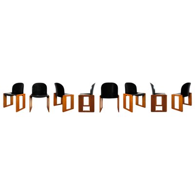 Black Lacquered Dialogo Dining Chairs by Afra and Tobia Scarpa for
