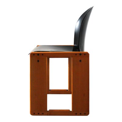 Black Lacquered Dialogo Dining Chairs by Afra and Tobia Scarpa for