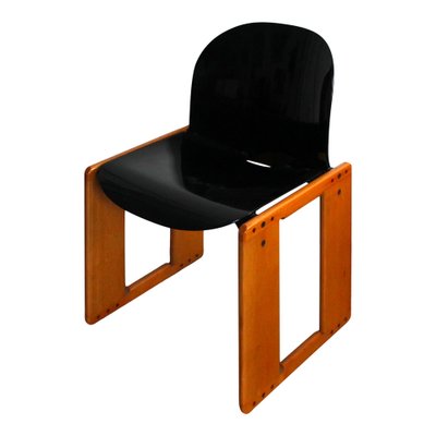 Black Lacquered Dialogo Dining Chairs by Afra and Tobia Scarpa for