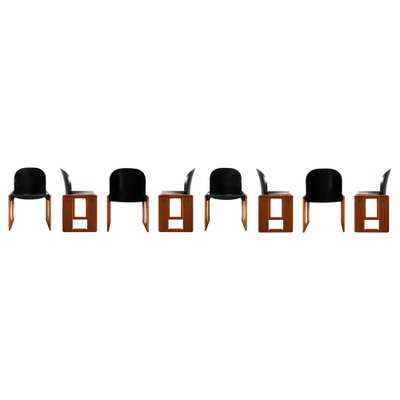 Black Lacquered Dialogo Dining Chairs by Afra and Tobia Scarpa for