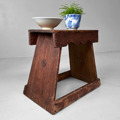Minimalist Fumidai Wooden Step Stool, Japan, 1920s for sale at Pamono
