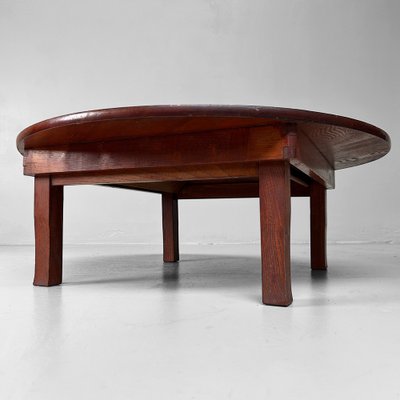 sisamu アップサイクル　明治時代の樽　ローテーブル Shōwa Traditional Round Low Table, Japan, 1960s for sale at