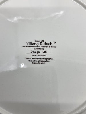 未使用 villeroy&Boch1990年代ヴィンテージプレート Porcelain Plates with Art Deco Decor from Villeroy & Boch, 1980s