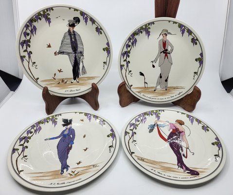 Porcelain Plates with Art Deco Decor from Villeroy & Boch, 1980s