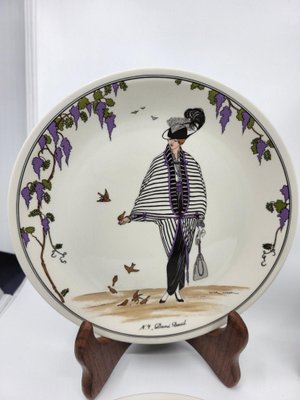 Porcelain Plates with Art Deco Decor from Villeroy & Boch, 1980s