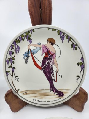 Porcelain Plates with Art Deco Decor from Villeroy & Boch, 1980s