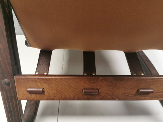 Bentwood and Buffalo Leather Lounge Chair by Giske Carlsen for